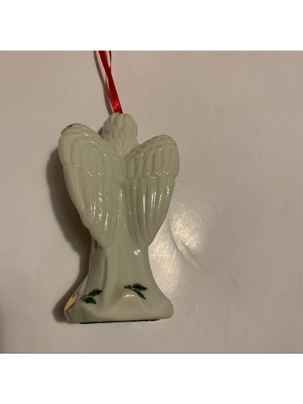 Vintage musical angel ornament ivory and gold - Picture 9 of 9